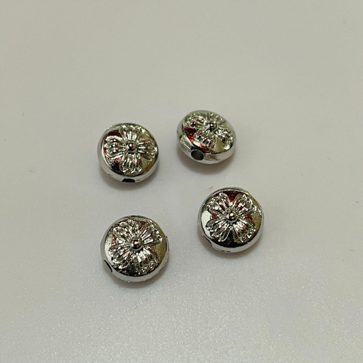 Margele bile Margele disc de trecere din metal Cruce floare ARGINTIU AURIU si  cod 6589