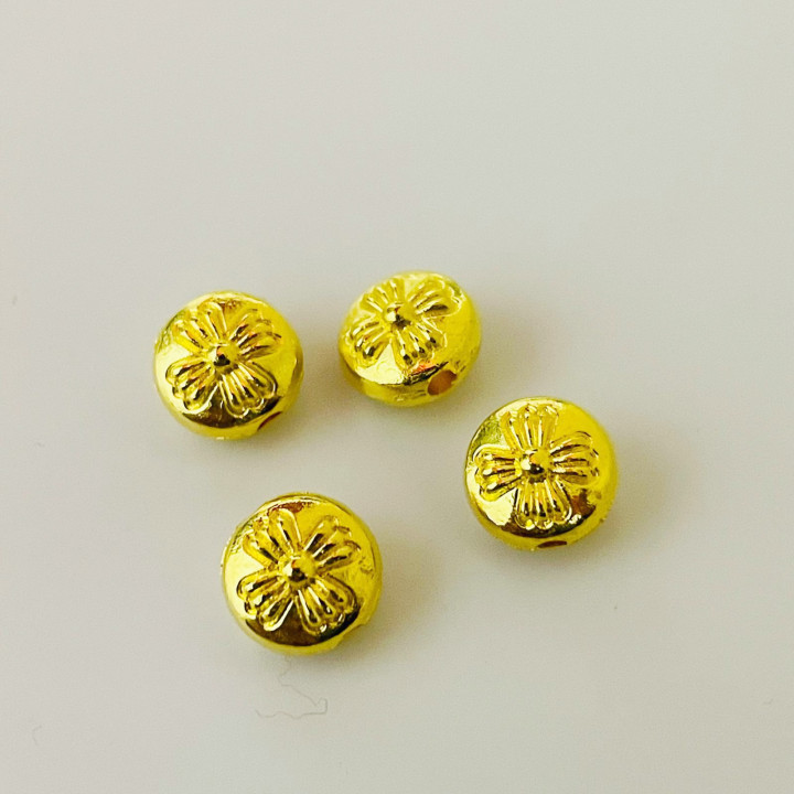 Margele bile Margele disc de trecere din metal Cruce floare ARGINTIU AURIU si  cod 6589