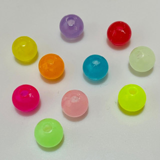 Margele bile din plastic fosforescente fi 8mm 6585 set0.5kg