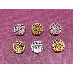 Margele disc din metal Pomul Vietii fi 9mm gros 3mm o 6568 set100buc