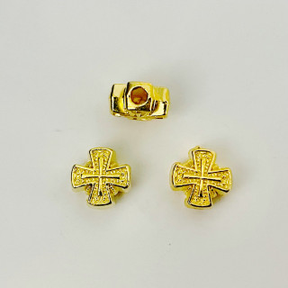 Margele bile Margele cruce de trecere din metal cruce ARGINTIU AURIU si  cod 6593