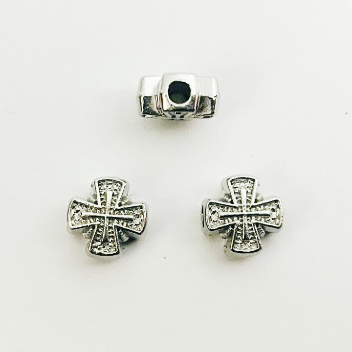 Margele bile Margele cruce de trecere din metal cruce ARGINTIU AURIU si  cod 6593