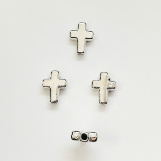 Margele bile Margele cruce de trecere din plastic 1400 buc cruce ARGINTIU SIDEF si  cod 6597