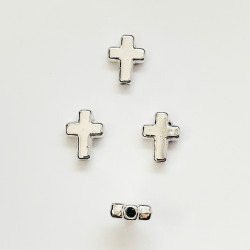 Margele bile Margele cruce de trecere din plastic 1400 buc cruce ARGINTIU SIDEF si  cod 6597