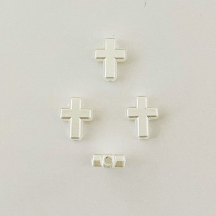 Margele bile Margele cruce de trecere din plastic 1400 buc cruce ARGINTIU SIDEF si  cod 6597