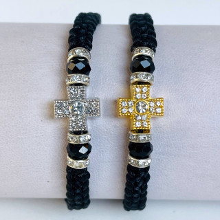 Metanii si bratari religioase | Bratara sfoara impletita distantiere metal pietre | 1407