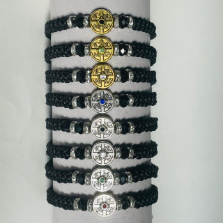 Metanii si bratari religioase | Bratara sfoara impletita distantiere metal pietre | 1410