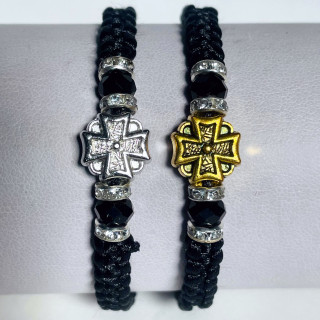 Metanii si bratari religioase | Bratara sfoara impletita distantiere metal pietre | 1411