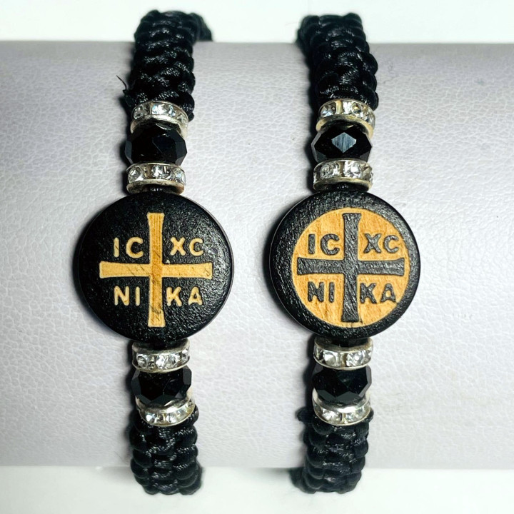 Metanii si bratari religioase | Bratara sfoara impletita distantiere metal pietre | 1413