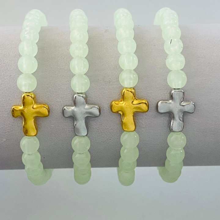 Metanii si bratari religioase | Bratara elastica margele fosforescente plastic | 1414