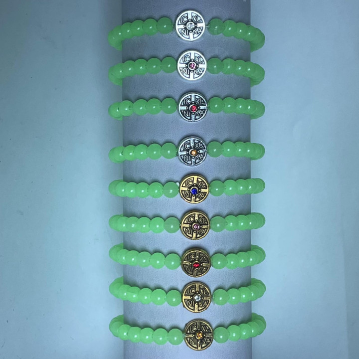 Metanii si bratari religioase | Bratara elastica margele fosforescente plastic | 1415