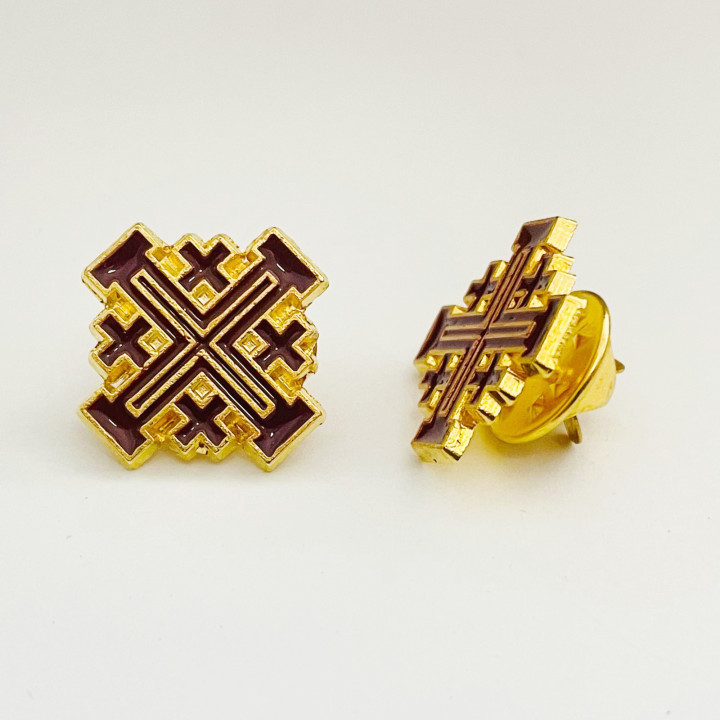 Cruce insigna din metal auriu 1.5cm set12 5351