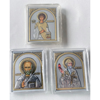 Icoana litografie rama din plastic alb transparent 50mm 4121