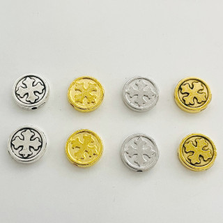 Margele bile Margele disc de trecere din metal cruce cod 6591