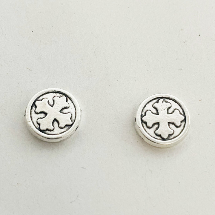 Margele bile Margele disc de trecere din metal cruce cod 6591