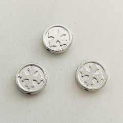 Margele bile Margele disc de trecere din metal cruce cod 6591