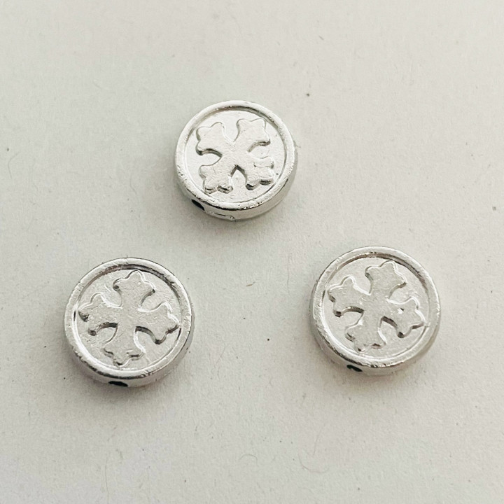 Margele bile Margele disc de trecere din metal cruce cod 6591
