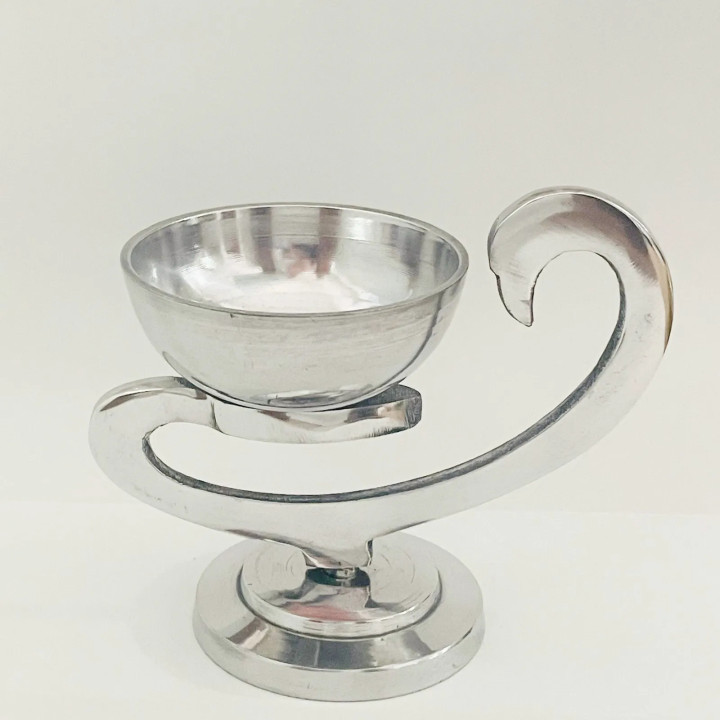 Obiecte bisericesti | Catuie metalic argintiu lampa 8cmX11cm | 5209