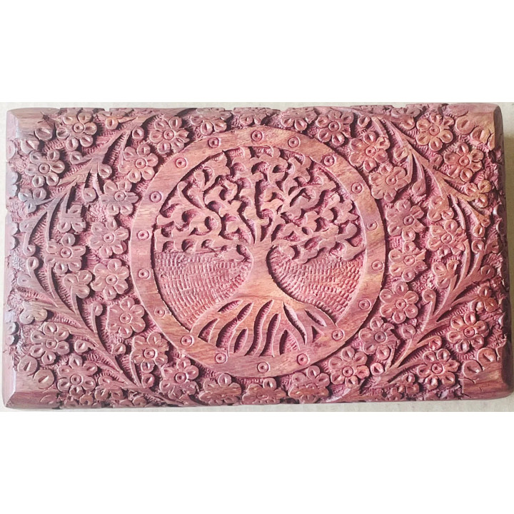 Artizanat India | Cutii din lemn caseta cu balamale metalice maro 25cm  | 5848