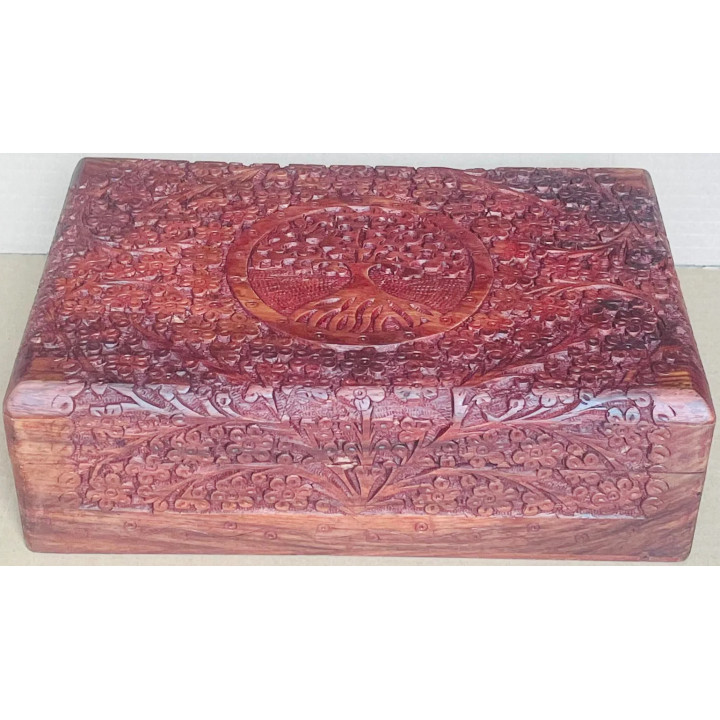 Artizanat India | Cutii din lemn caseta cu balamale metalice maro 31cm  | 5849