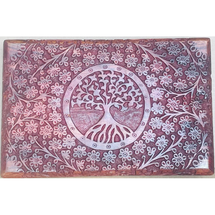 Artizanat India | Cutii din lemn caseta cu balamale metalice maro 31cm  | 5849