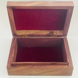 Artizanat India | Cutii din lemn caseta cu balamale metalice maro 17.5cm  | 5853