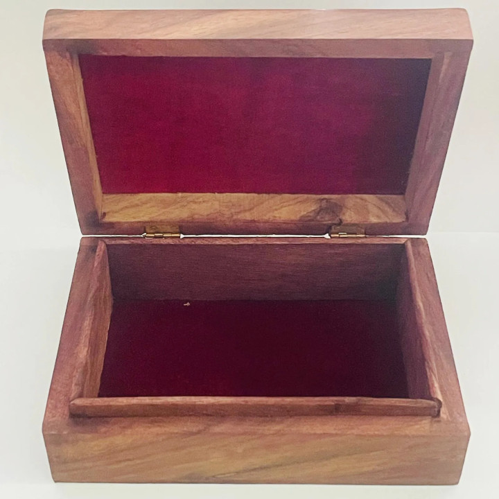 Artizanat India | Cutii din lemn caseta cu balamale metalice maro 17.5cm  | 5853