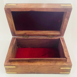 Artizanat India | Cutii din lemn caseta cu balamale metalice maro 15cm  | 5854