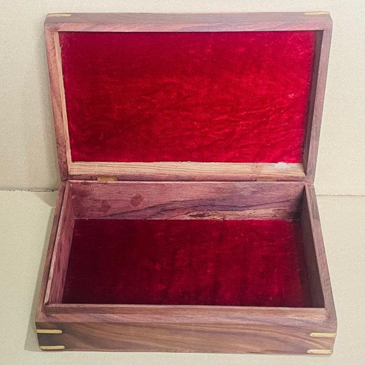 Artizanat India | Cutii din lemn caseta cu balamale metalice maro 30cm  | 5856