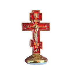 Obiecte bisericesti | Cruce pentru masa din metal auriu | 5350