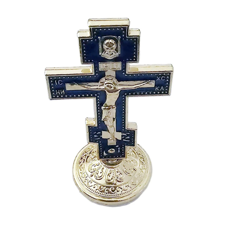 Obiecte bisericesti | Cruce pentru masa din metal auriu | 5350