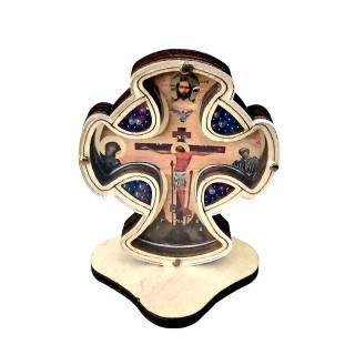 Obiecte bisericesti | Cruce de masa sau bord auto din lemn | 5361