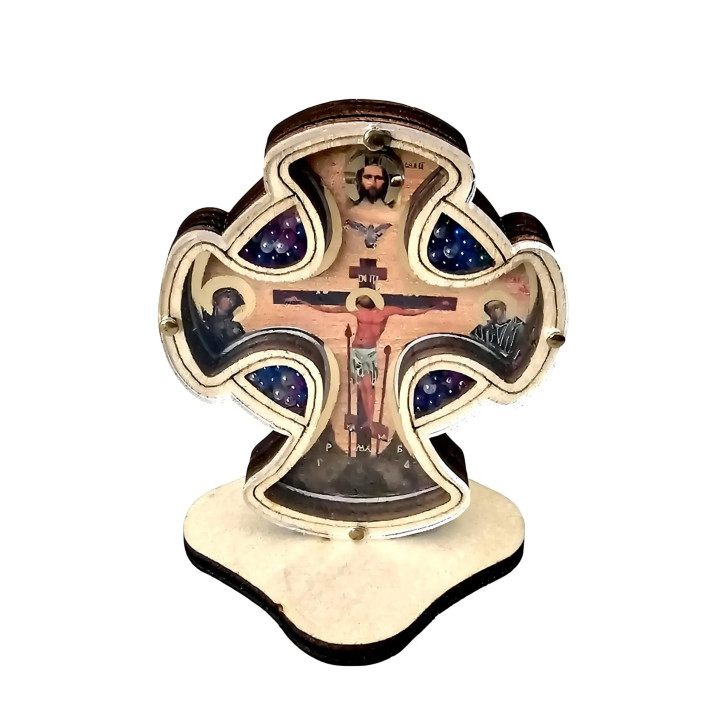 Obiecte bisericesti | Cruce de masa sau bord auto din lemn | 5361