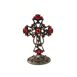 Obiecte bisericesti | Cruce de masa din metal argintiu auriu cupru | 5354