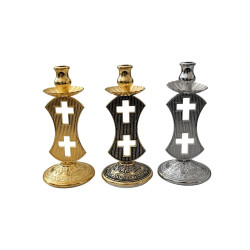 Obiecte bisericesti | Sfesnic pentru 1 lumanare din metal 10cm  | 5403