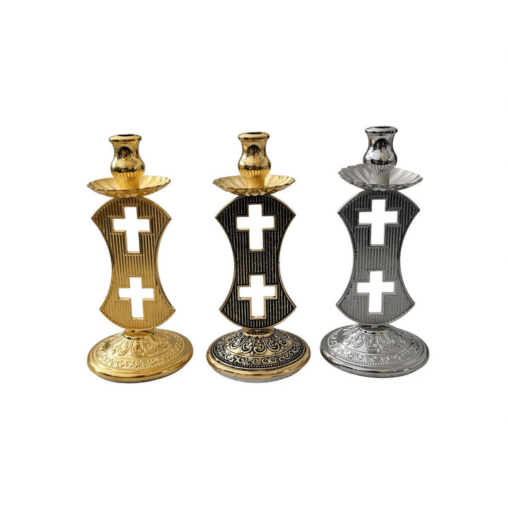 Obiecte bisericesti | Sfesnic pentru 1 lumanare din metal 10cm  | 5403