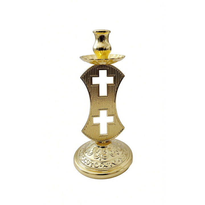 Obiecte bisericesti | Sfesnic pentru 1 lumanare din metal 10cm  | 5403