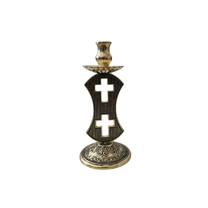 Obiecte bisericesti | Sfesnic pentru 1 lumanare din metal 10cm  | 5403