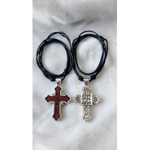 Colier snur cruce lemn 1856 set12buc
