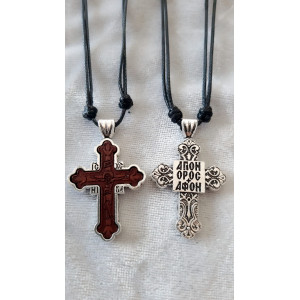 Colier snur cruce lemn 1856 set12buc