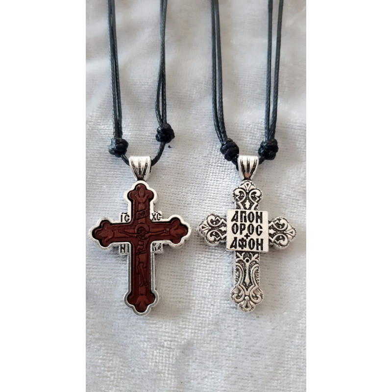 Colier snur cruce lemn 1856 set12buc