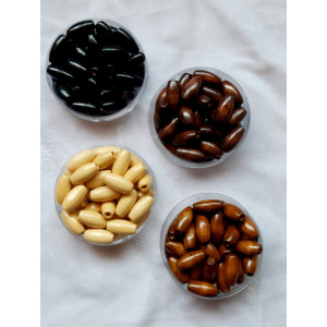 Margele ovale din lemn negru 7mmX15mm 6531 set1kg