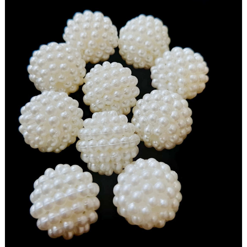 Margele rotunde mura alb perlat 13mm 6164 set0.5kg