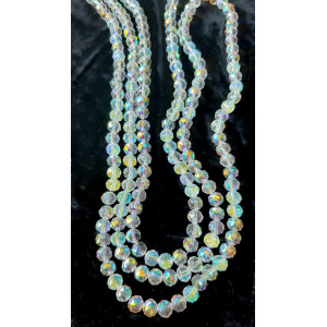 Margele rotunde fatetate sticla sirag transparent 8mm 6218 set1buc
