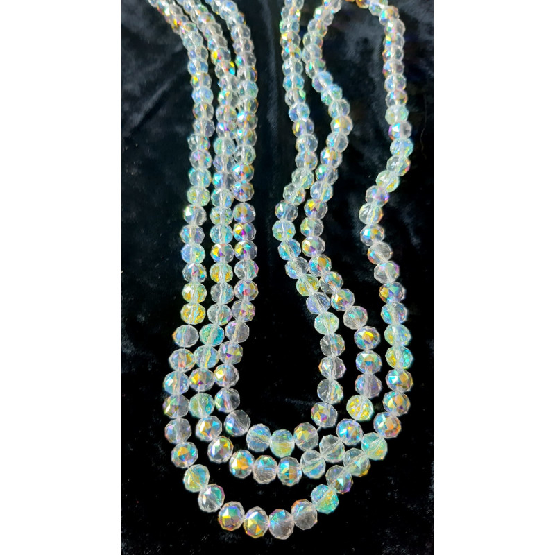 Margele rotunde fatetate sticla sirag transparent 8mm 6218 set1buc