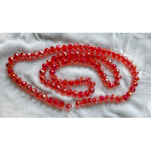 Margele rotunde fatetate sticla sirag rosu 12mm 6223 set1buc