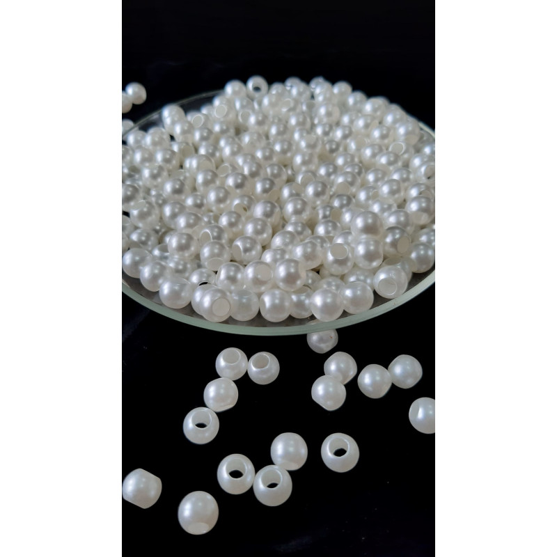 Margele rotunde alb perlat 8mm 6124 set0.5kg