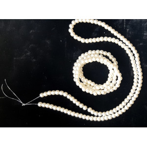 Margele bile din sticla sirag fi 8mm 6572 set1buc