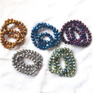 Margele rotunde fatetate sticla sirag color 8mm 6229 set1buc
