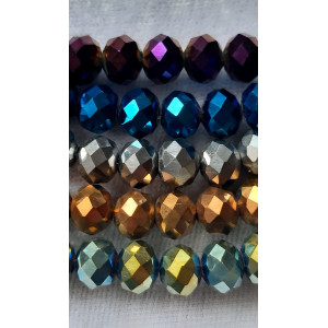 Margele rotunde fatetate sticla sirag color 8mm 6229 set1buc
